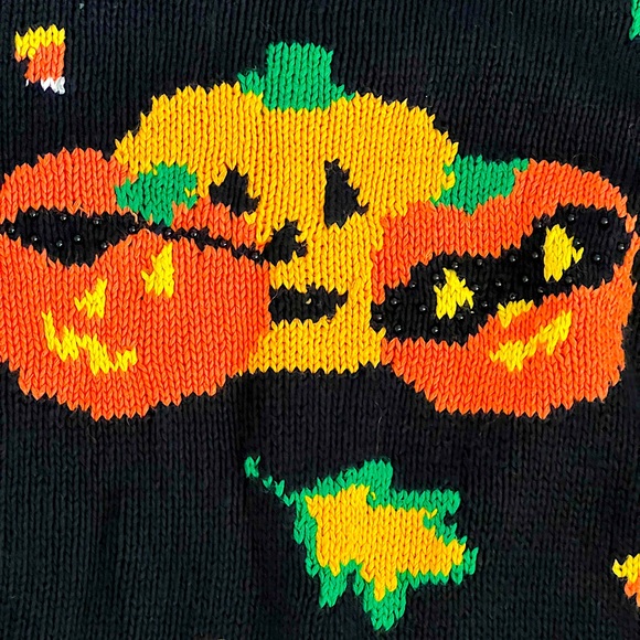 🎃 Vintage Halloween Fall Autumn Sweater Medium - Picture 1 of 9